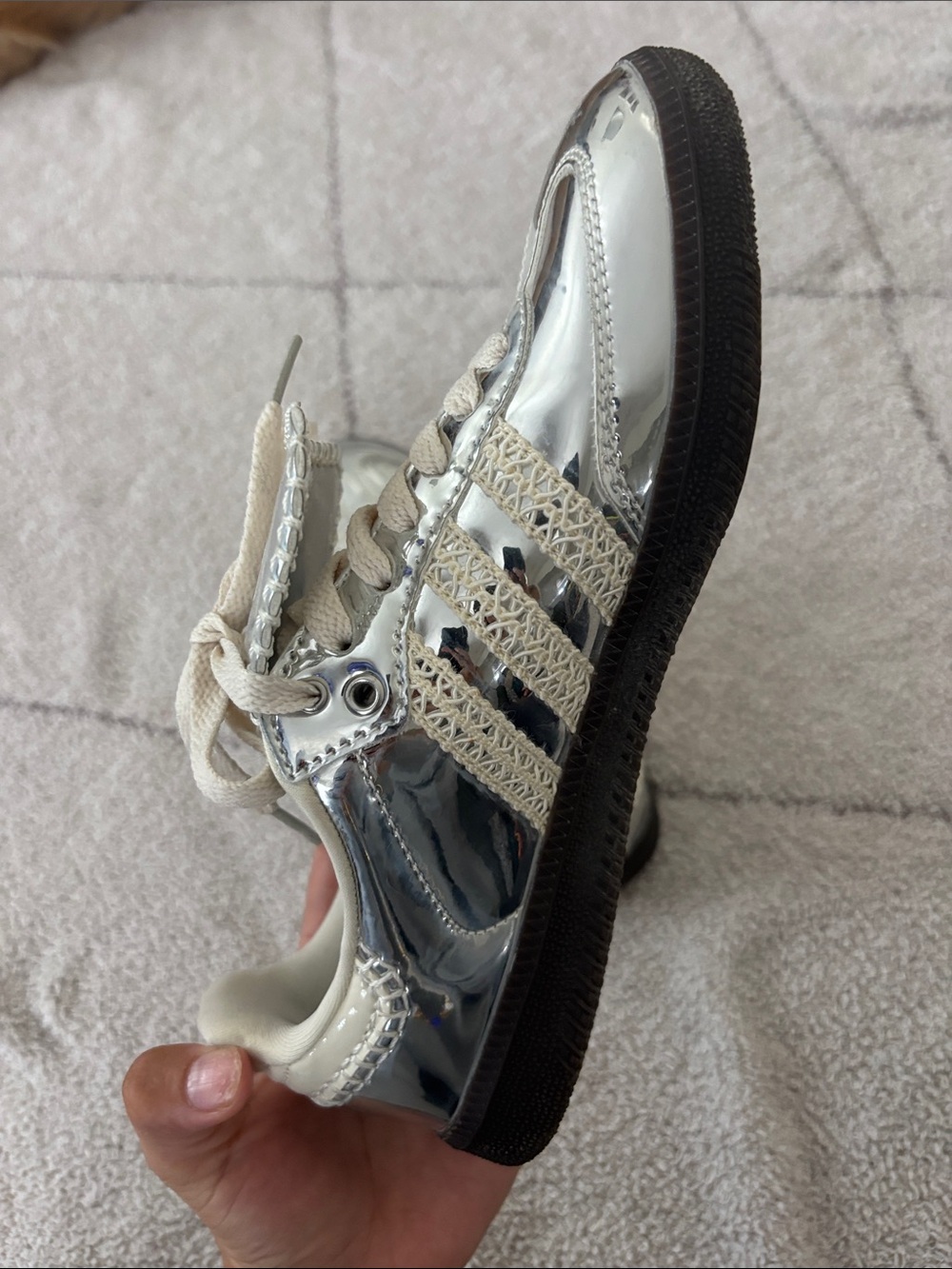 adidas Silver Metallic Low-Top Sneakers - Picture 4 of 4
